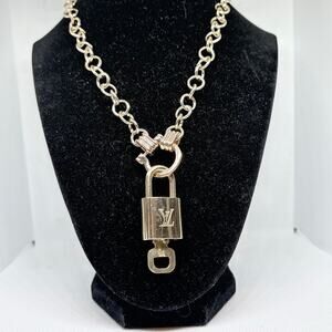 Authentic Louis Vuitton Lock & Key #311 w/ a Gold Chunky Rolo Chain Necklace